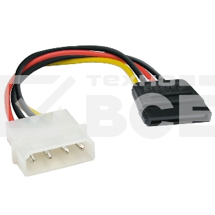 Кабель питания EX138936RUS SATA ExeGate EX-CC-SATA-PS (Molex 4pin/SATA15pin, 0,15м)