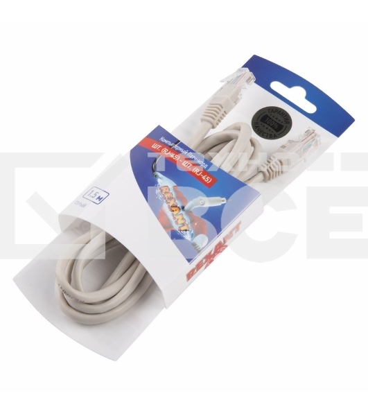 Rexant Пaтч-корд U/UTP, категория 5e, RJ45-RJ45, неэкранированный, PVC серый, 1,5м