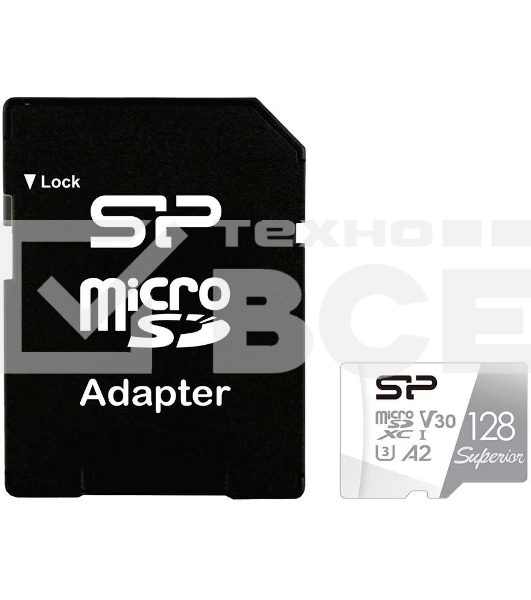 Флеш карта microSD 128GB Silicon Power Superior Pro A2 microSDXC Class 10 UHS-I U3 Colorful 100/80 Mb/s (SD адаптер)