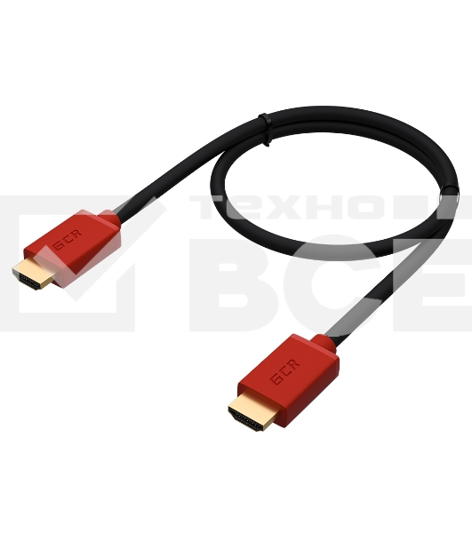 Кабель GCR 3.0m HDMI версия 2.0, HDR 4:2:2, Ultra HD, 4K 60 fps 60Hz/5K*30Hz, 3D, AUDIO, 18.0 Гбит/с, 28/28 AWG, OD7.3мм, тройной экран, черный, красные коннекторы, GCR-HM451-3.0m GCRКабель 3.0m HDMI версия 2.0, HDR 4:2:2, Ultra HD, 4K 60 fps 60Hz/5K*30Hz