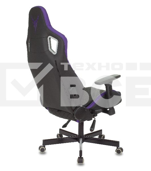 Кресло игровое Knight OUTRIDER черный/фиолетовый ромбик эко.кожа с подголов. крестовина металл