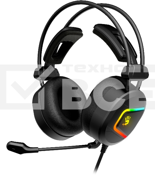 Наушники с микрофоном A4Tech Bloody MC750 черный 2.3м мониторные USB оголовье (MC750 BLACK)