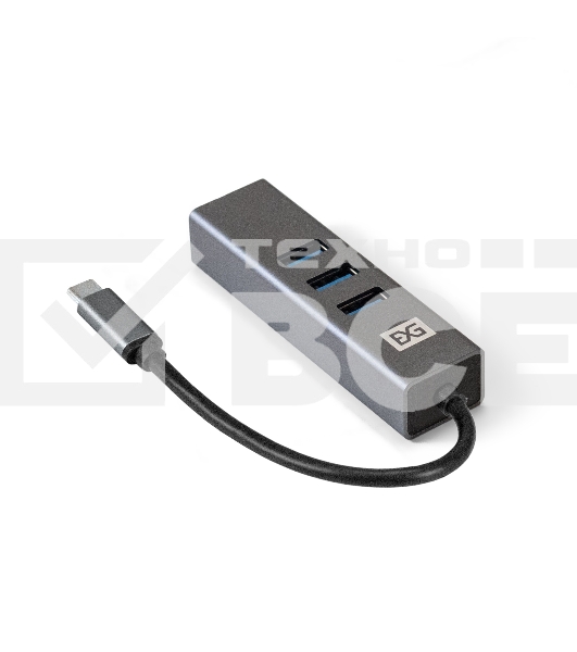 Хаб USB (концентратор) ExeGate DUB-4TC (кабель-адаптер USB Type C --> 4xUSB3.0, Plug&Play, серебристый)