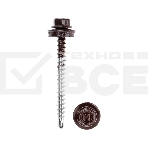 Саморез кровельный 4,8х50, окрашенный RAL 8017, короб (150 шт/уп) KRANZ, фото 1