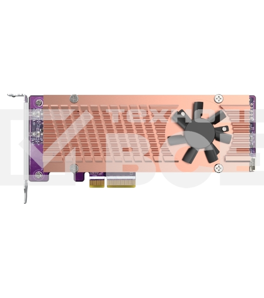 Плата расширения QNAP QM2-2P-244A Dual M.2 22110/2280 SATA SSD expansion card (PCIe Gen2 x2), Low-profile bracket pre-loaded, Low-profile flat and Full-height are bundled (shorter version to support TVS-x82/TS-x77 PCIe slot 2 & slot 3)