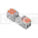 Клемма СМК 222-422R проходная разъемная 2 полюса серая 0,2-2,5/4мм² (50 шт/уп) Rexant, фото2