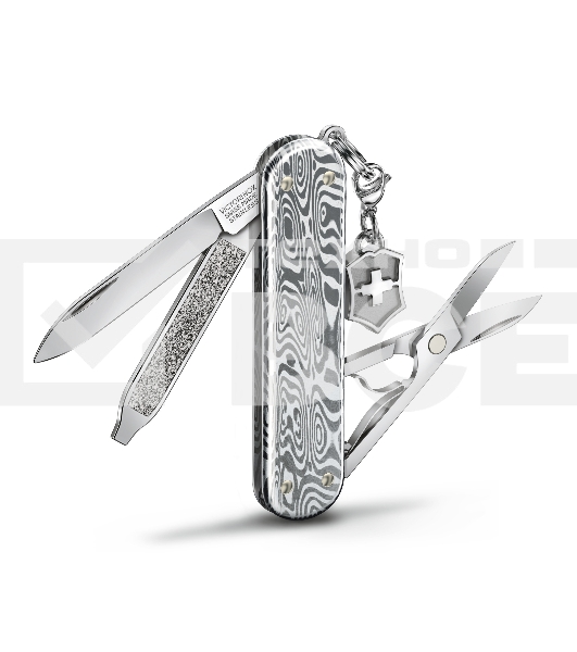 Нож перочинный Victorinox Classic Brilliant Damast (0.6221.34) 58мм 5функц. серебристый подар.коробка