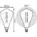 Лампа Filament ST164 6W 330lm 4000К Е27 gray straight LED, фото 1