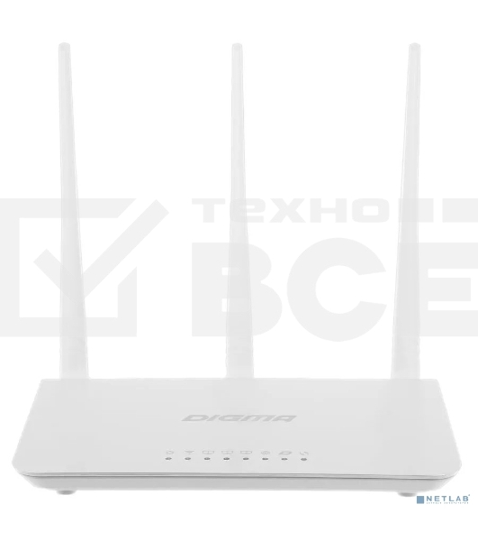 Роутер беспроводной Digma DWR-N302 N300 10/100BASE-TX белый (упак.:1шт)