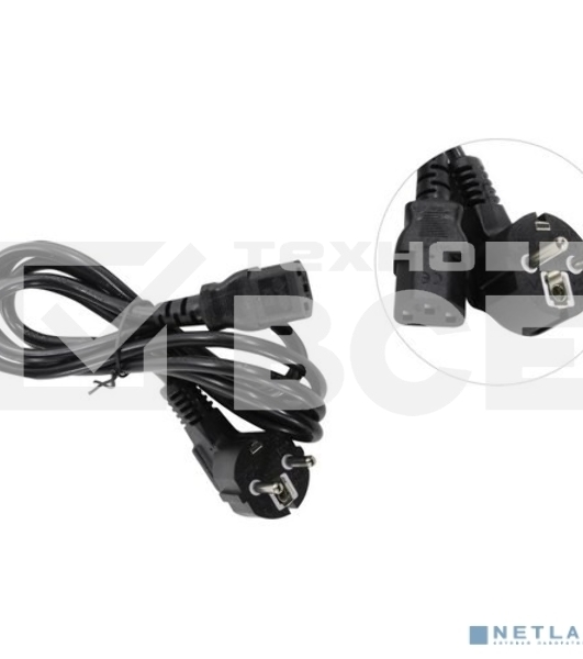Кабель питания ExeGate Power PC-1,8P (Евровилка угл. Schuko->С13) VDE-250V-3*0.75-CU, 10A, 1.8м
