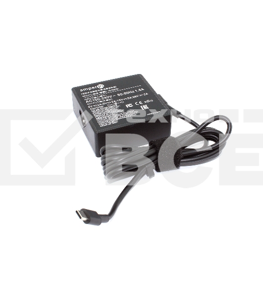 Блок питания (сетевой адаптер) Amperin 5V 3A - 20V 5A 100W Type-C, квадратный корпус