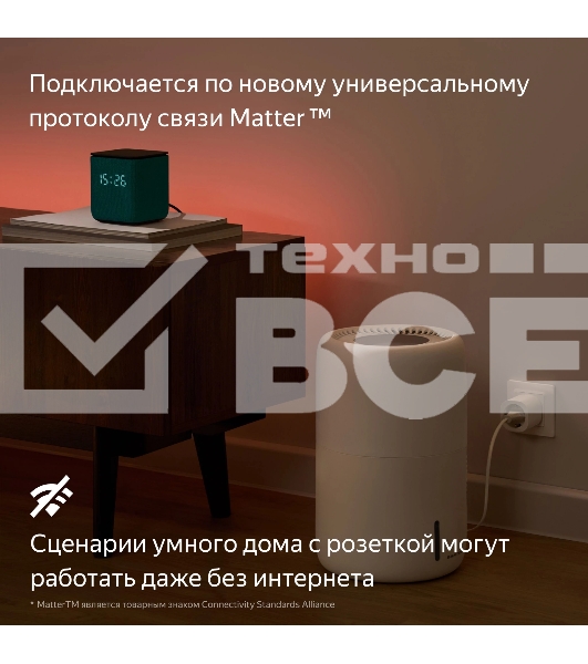 Умная розетка Yandex Matter EUBT Wi-Fi черный (YNDX-00540BLK)