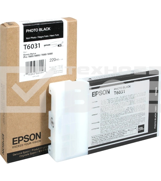 Картридж струйный Epson C13T603100 черный (220 мл) для Epson Sty Pro 7800/9800/7880/9880