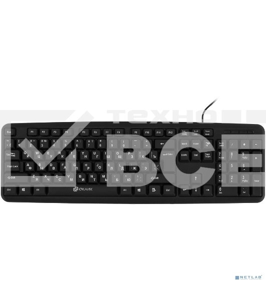 Клавиатура Oklick 180M черный USB