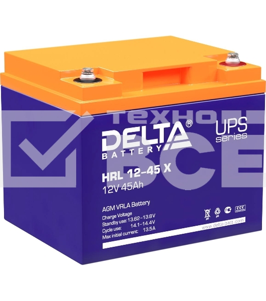 Батарея Delta HRL 12-45 X (45А\ч, 12В) свинцово-кислотный аккумулятор