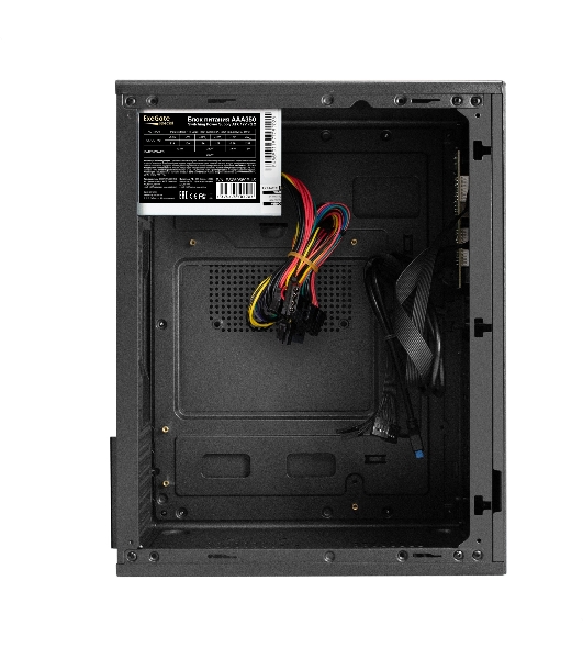 Компьютерный корпус Minitower ExeGate BAA-308MUC-AAA350 (mATX, БП AAA350 с вент. 8см, 1хUSB+1хUSB 3.0+1хTypeC, HD Audio, черный)