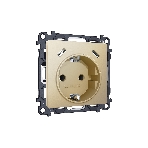 Комплект механизма электрической розетки 2USB С+C 20W (быстрая зарядка) с/з на винтовых зажимах 16A-250V ALFA Шампань QUANT (AP6105, VM165) MA610510, фото 1