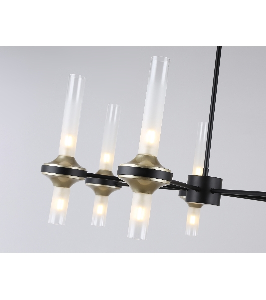 Люстра Ambrella light LH55353/14 BK/CGD/CL черный/золото/прозрачный G9/14 max 30W D750*690