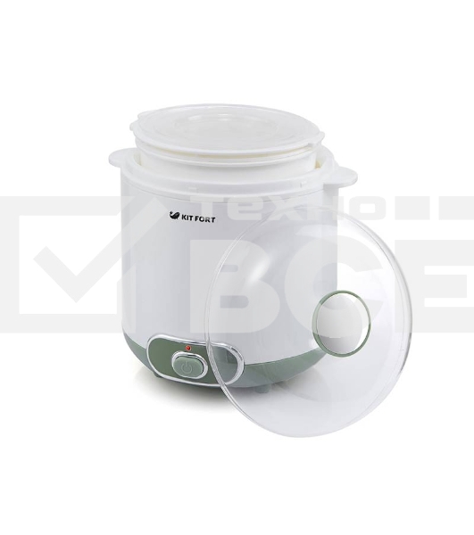 Йогуртница Kitfort KT-2005 20Вт 1б. 1500 мл белый/зеленый