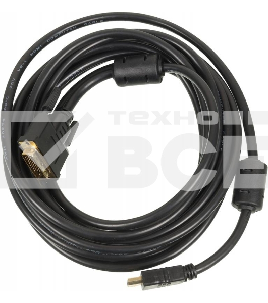 Кабель Ningbo DVI-D/HDMI 24M/19M 5m позолоченные контакты ферритовые кольца