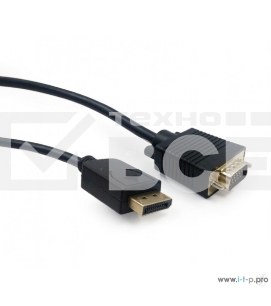 Кабель DisplayPort->VGA Cablexpert CCP-DPM-VGAM-10, 3м, 20M/15M, черный, экран, пакет