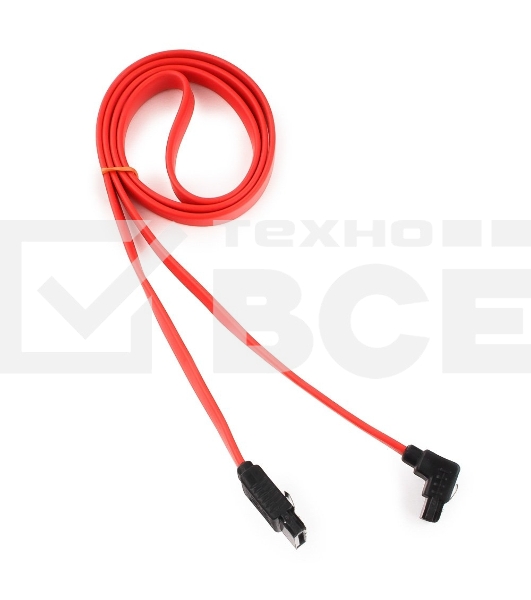 Кабель интерфейсный SATA Cablexpert CC-SATAM-DATA90-0.8M, 80см, угловой разъем, 7pin/7pin, защелка, пакет