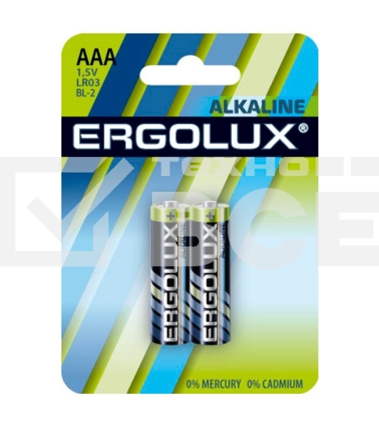 Элемент питания алкалиновый Ergolux LR03 BL-2 1.5В Alkaline (блист.2шт)