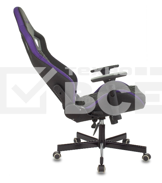 Кресло игровое Knight OUTRIDER черный/фиолетовый ромбик эко.кожа с подголов. крестовина металл