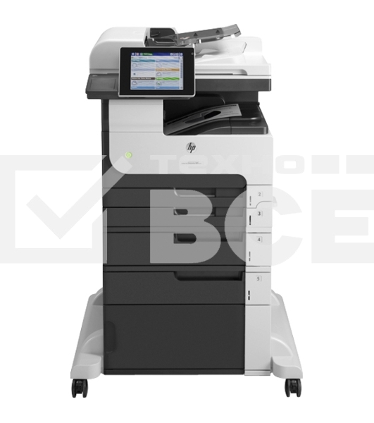 МФУ HP LaserJet Enterprise MFP M725f, лазерный принтер/сканер/копир/факс A3, 40ppm, 1200dpi, 1024Mb, 320Gb HDD, 5 trays 100+250+250+500+500, Cabinet, ADF100, Duplex, USB/LAN/FIH, Color LCD20i, 1y warr, repl. Q7830A M5035x, Q7831A M5035xs)