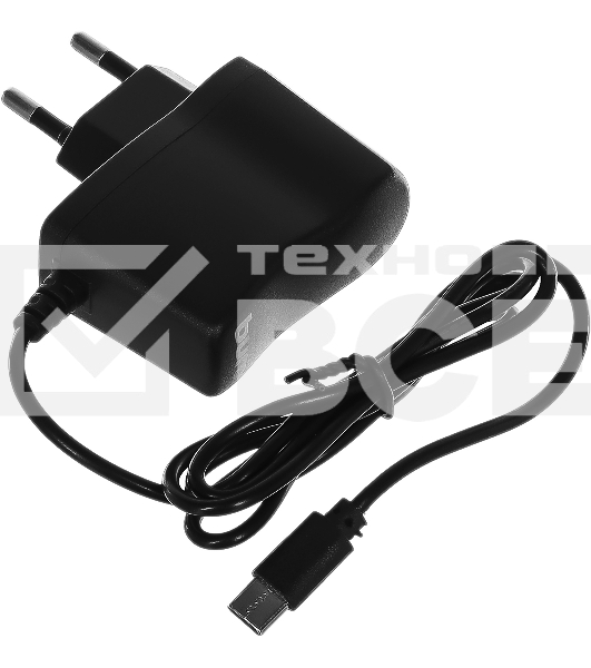 Сетевое зарядное устройство Buro BUWC1 2A кабель USB Type C черный