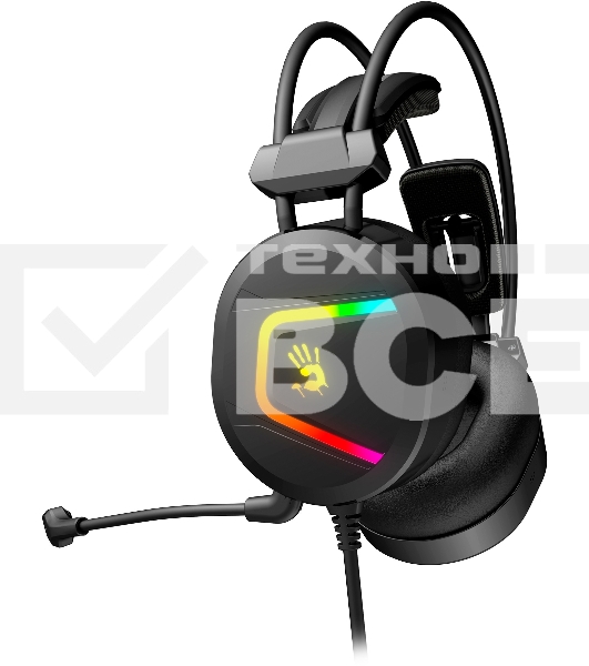 Наушники с микрофоном A4Tech Bloody MC750 черный 2.3м мониторные USB оголовье (MC750 BLACK)