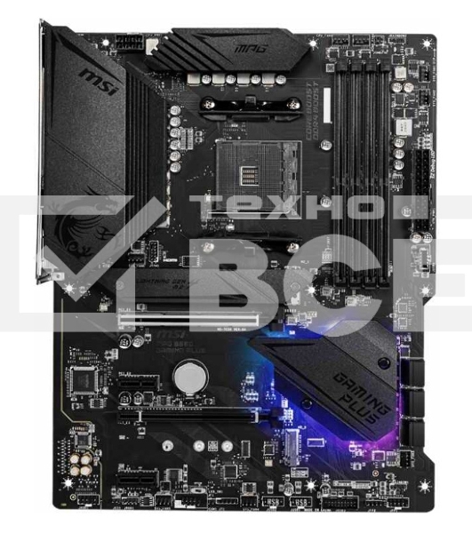 Материнская плата MSI MPG B550 GAMING PLUS, AM4, AMD B550, 4xDDR4, 6xSATA, 2xM.2, 1xPCI-E 4.0 x16, 1xPCI-E 3.0 x4, 2xPCI-E x1, 1xHDMI, 1xDP, 1x 1Gb LAN, 4xUSB-A 2.0, 2xUSB-A 3.2 Gen 1, 1xUSB-A 3.2 Gen 2, 1xUSB-C 3.2 Gen 2, 5x3.5 мм, 7.1, ATX