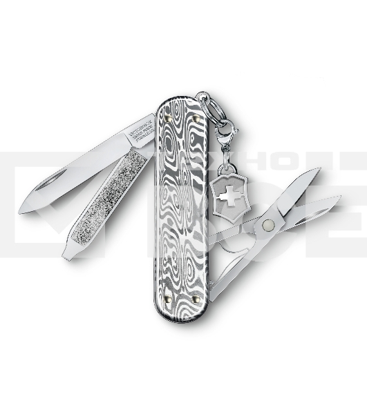 Нож перочинный Victorinox Classic Brilliant Damast (0.6221.34) 58мм 5функц. серебристый подар.коробка