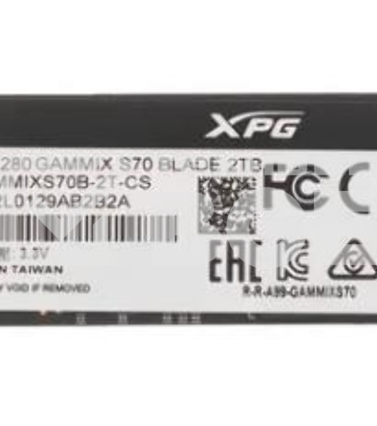 Накопитель SSD ADATA XPG GAMMIX BLADE S70, 2Tb, PCIe 4.0 x4, M.2 2280, NVMe, R/W 7400/6400