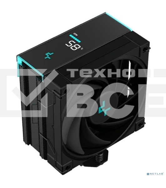 Кулер для процессора DEEPCOOL AK400 DIGITAL черный, 120 мм, алюминий/медь, 1850 об/мин, 28 дБ, 4 pin, 220 Вт, 156 мм