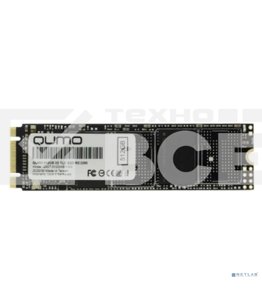 Накопитель SSD QUMO Novation, 512Gb, SATA III, M.2 2280, R/W 560/540