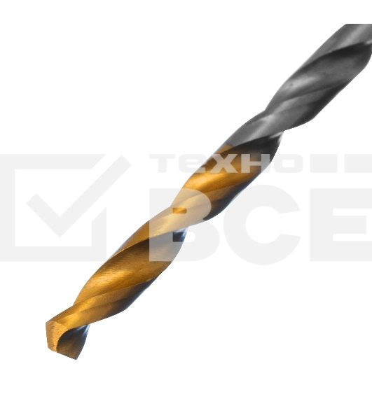 Сверло спиральное по металлу 2,5 x 57мм, Р6М5, Golden Tip, 2шт. Denzel