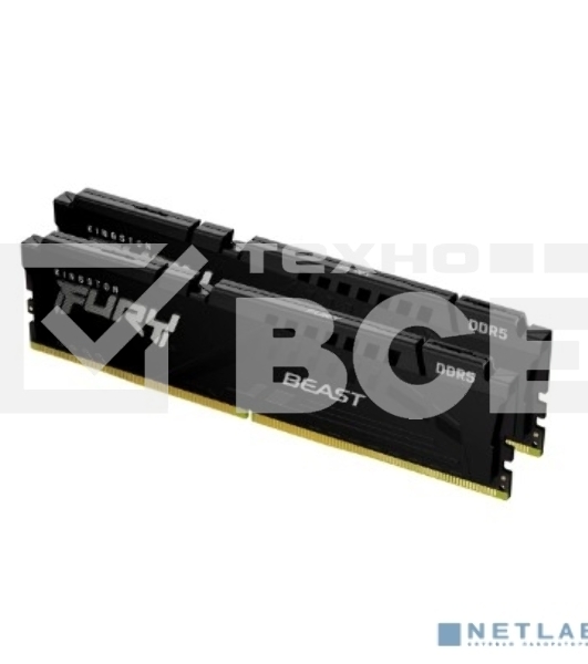 Оперативная память Kingston Fury Beast, DDR5, 16GB (2x8GB), 5600MHz, CL36, с радиаторами, черный