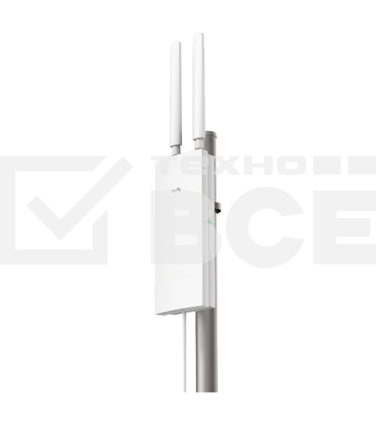 Точка доступа AX3000 High Power WiFi 6 Gigabit Outdoor Access Point, 2402Mbps at 5GHz + 574Mbps at 2.4GHz, 1 x Gigabit RJ45, 2 Detachable Antennas, 802.3at/802.3af PoE or 48V passive PoE, IP65 Waterproof, lightning protection, 48V passive PoE adapter incl