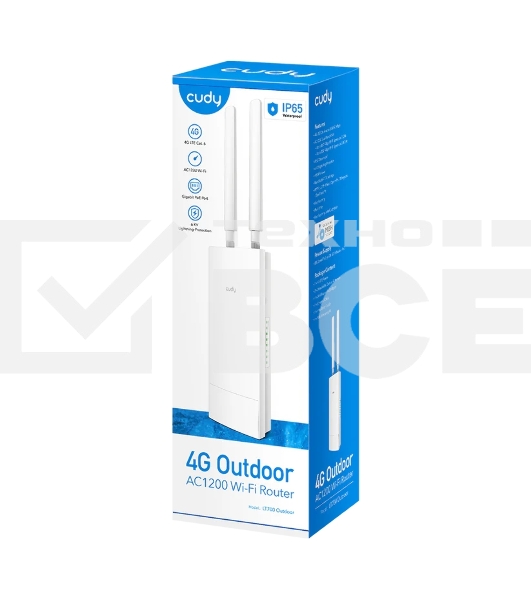 Точка доступа Outdoor 4G LTE Cat 6 AC1200 Wi-Fi Gigabit Router