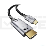 Bion Переходник USB Type-C - HDMI (M/F), 4K@60Hz, металлический корпус, 0.10 м, фото 1