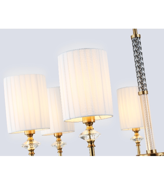 Люстра Ambrella light LH71503/7 BS/FR латунь/белый матовый E14*7 max 40W D840*640