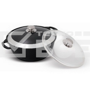 Кастрюля-жаровня КУКМОР ж44а 4 л со стеклянной крышкой АП. Линия ''Традиция'' толщина от 4,5 до 6 мм.