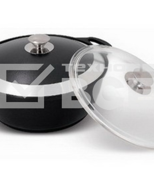 Кастрюля-жаровня КУКМОР ж44а 4 л со стеклянной крышкой АП. Линия ''Традиция'' толщина от 4,5 до 6 мм.