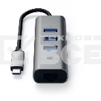 USB-хаб Satechi Type-C 2-in-1 USB 3.0 Aluminum 3 Port Hub and Ethernet Port. Интерфейс Type-C. серый космос., фото3