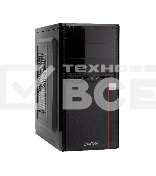 Компьютерный корпус Minitower Exegate MA-371X Black, mATX <UN600, 120mm> 2*USB+2*USB3.0, Audio