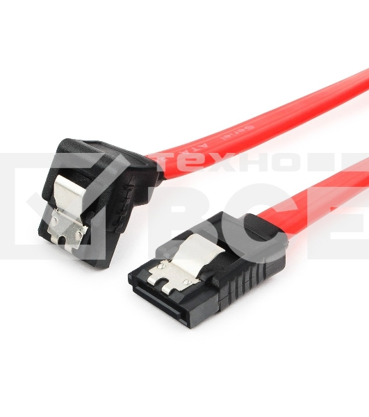 Кабель интерфейсный SATA Cablexpert CC-SATAM-DATA90-0.8M, 80см, угловой разъем, 7pin/7pin, защелка, пакет