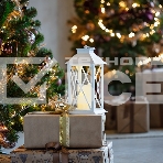 Декоративный фонарь Neon-night со свечой 14x14x29 см, белый корпус, теплый белый цвет свечения, фото2