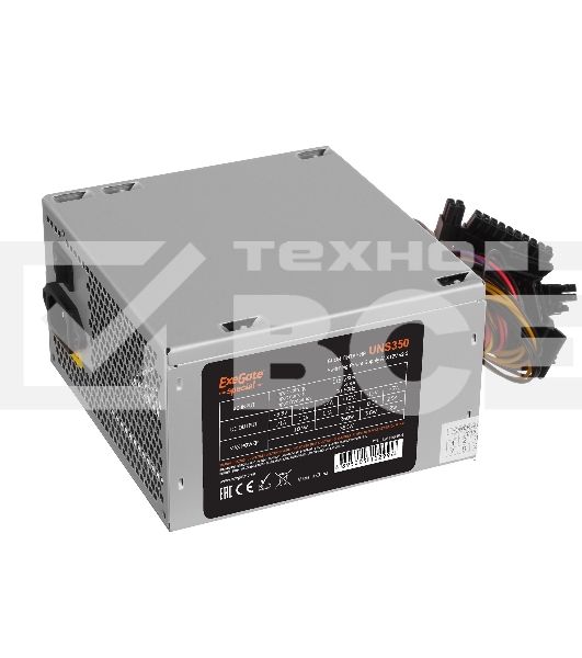 Блок питания ExeGate UNS350 (ES261566RUS-PC), 350Вт, 120мм, серебрянный