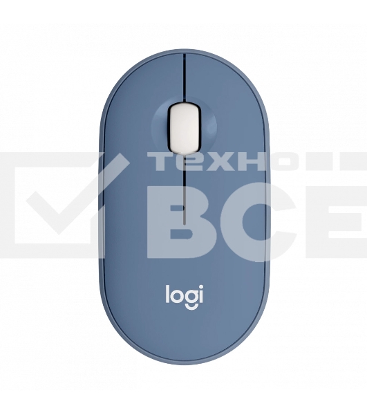 Мышь беспроводная Logitech Pebble M350 синий, 1000 dpi, радиоканал, Bluetooth, USB, кнопки - 3